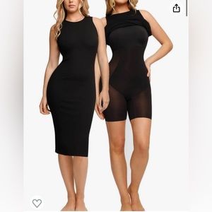 Black popilush shaper dress